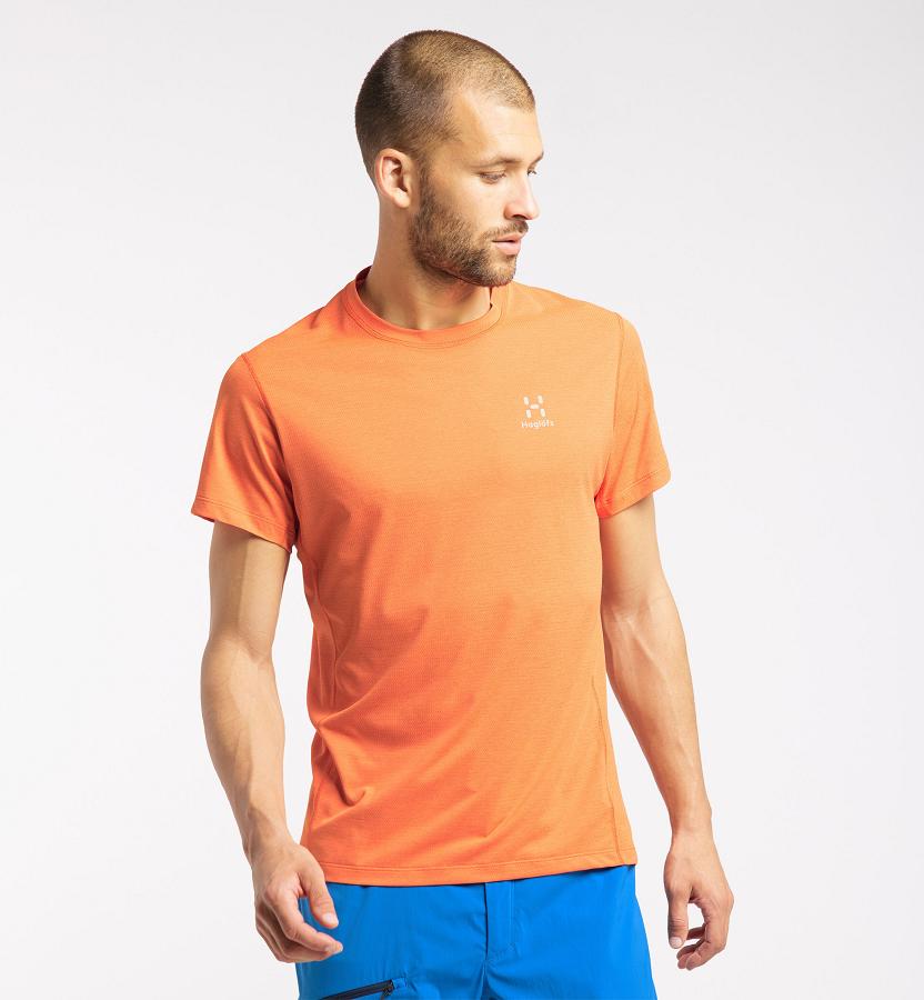 Haglöfs Mens L.I.M Strive T-Shirt Orange New Zealand 75493UTXC